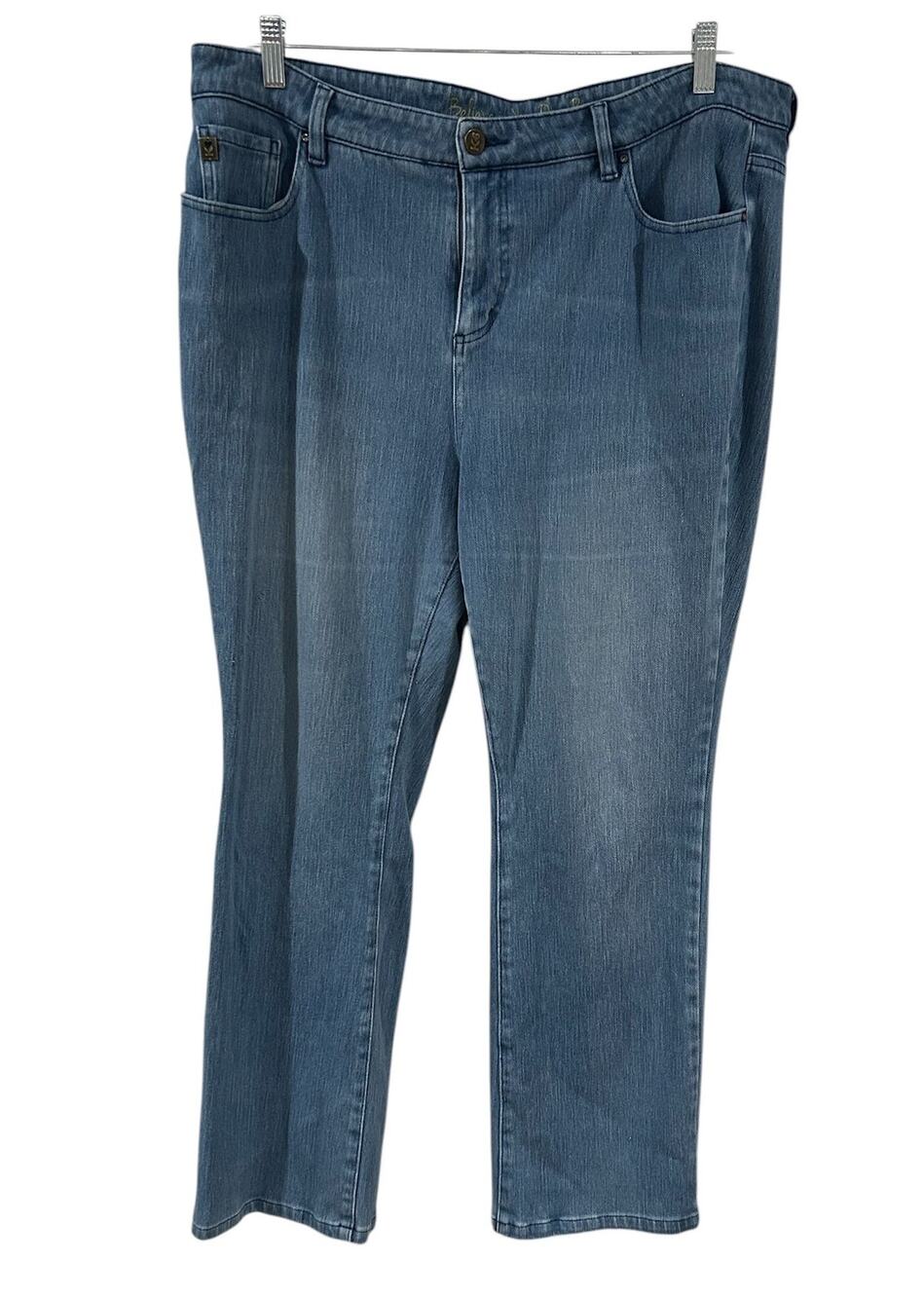 Belle by Kim Gravel High Waist Straight Leg Light Wash Jeans Plus Size 20W EUC